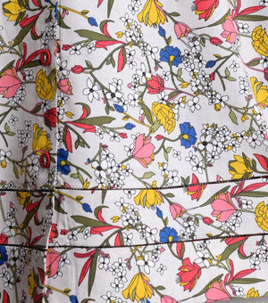 Beige Floral Cotton A-line dress