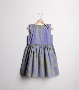 Mauve Printed Cotton Flared dress