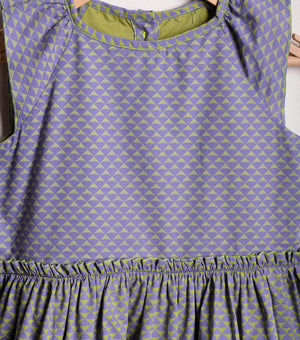 Mauve Printed Cotton Flared dress