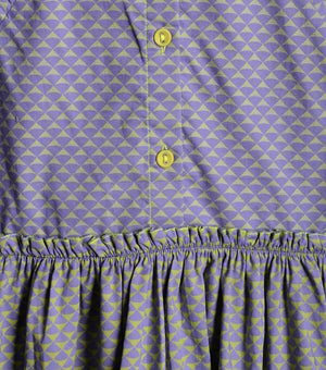 Mauve Printed Cotton Flared dress