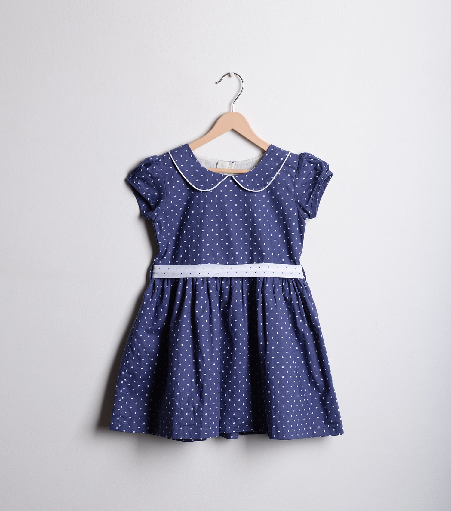 Navy Cotton Flared dress