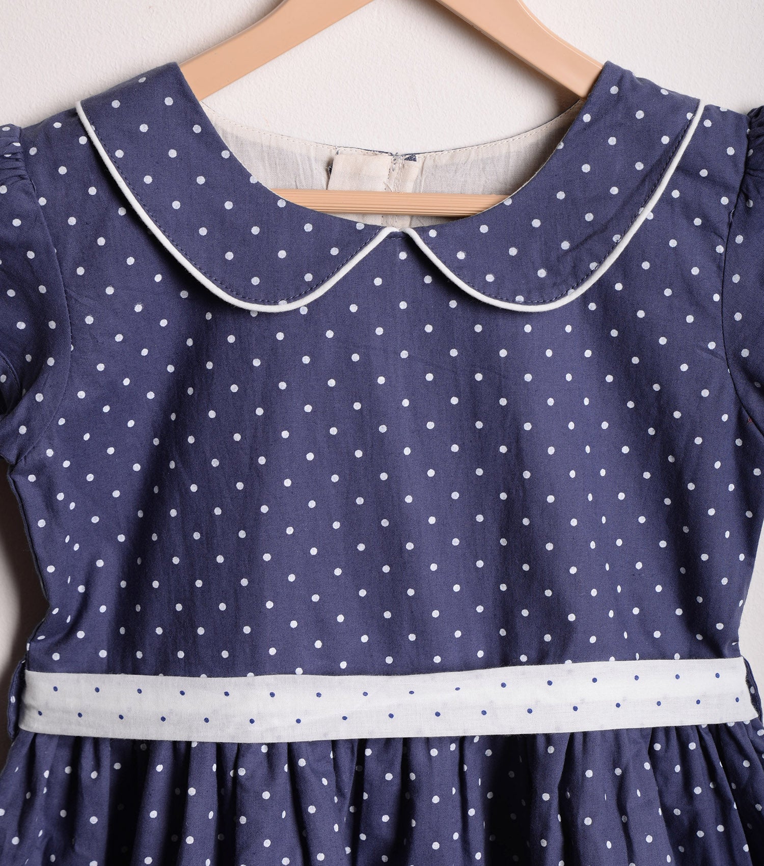 Navy Cotton Flared dress