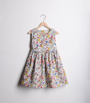 Multi Color Floral Printed Cotton Flared dress