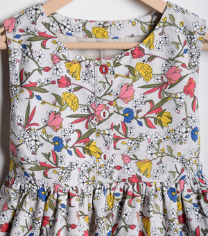 Multi Color Floral Printed Cotton Flared dress