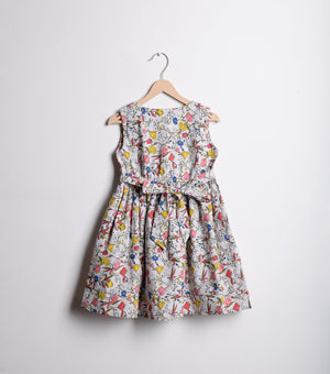 Multi Color Floral Printed Cotton Flared dress