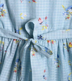 Sky Blue Cotton Flared dress