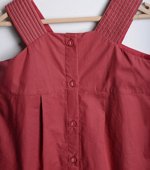 Maroon Cotton A-line dress
