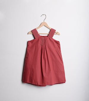Maroon Cotton A-line dress