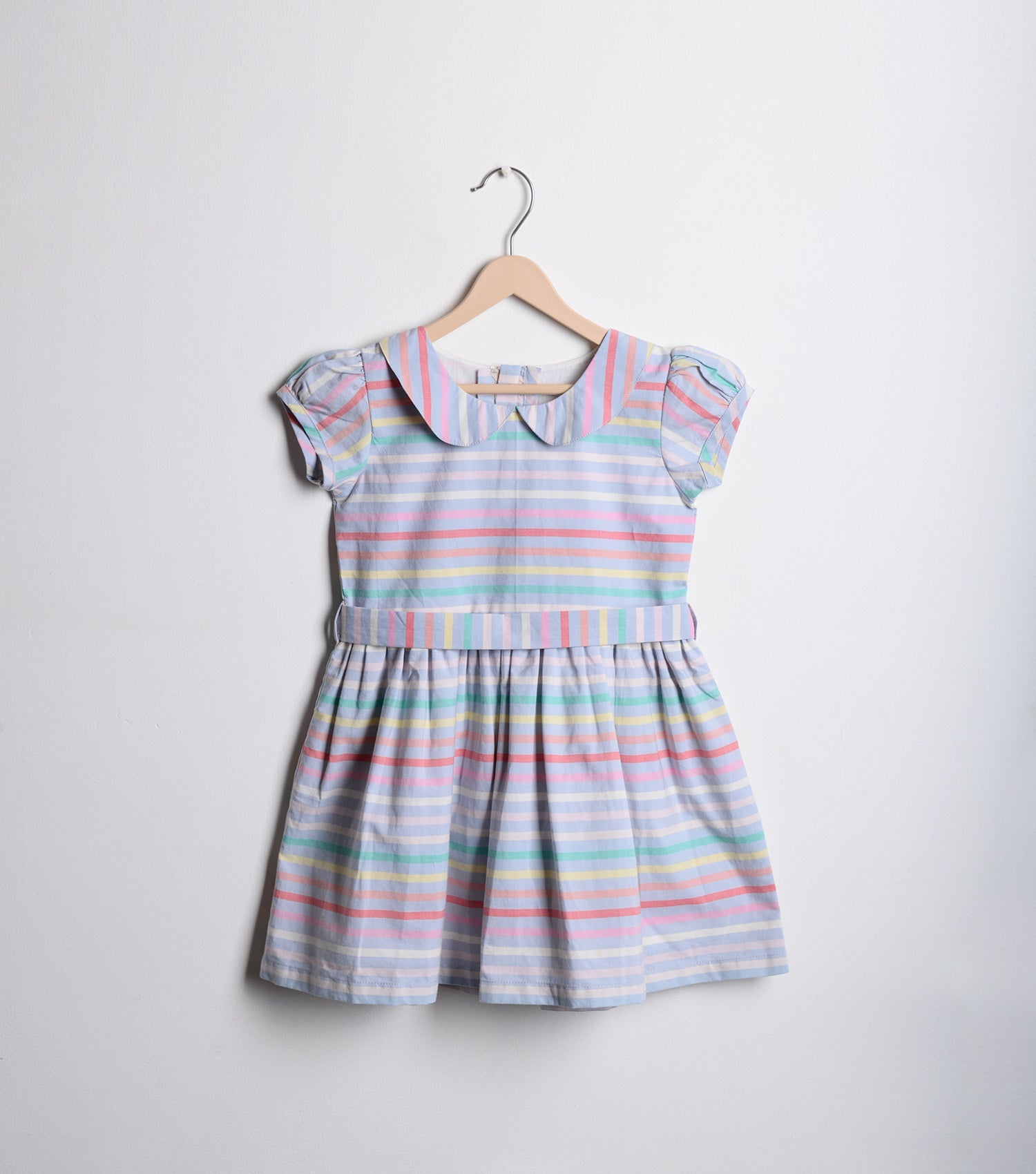 Multicolor Striper Cotton Flared Dress – canvas
