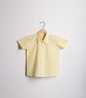 Yellow Chequered Cotton Shirt
