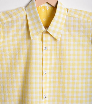 Yellow Chequered Cotton Shirt
