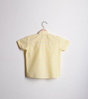 Yellow Chequered Cotton Shirt