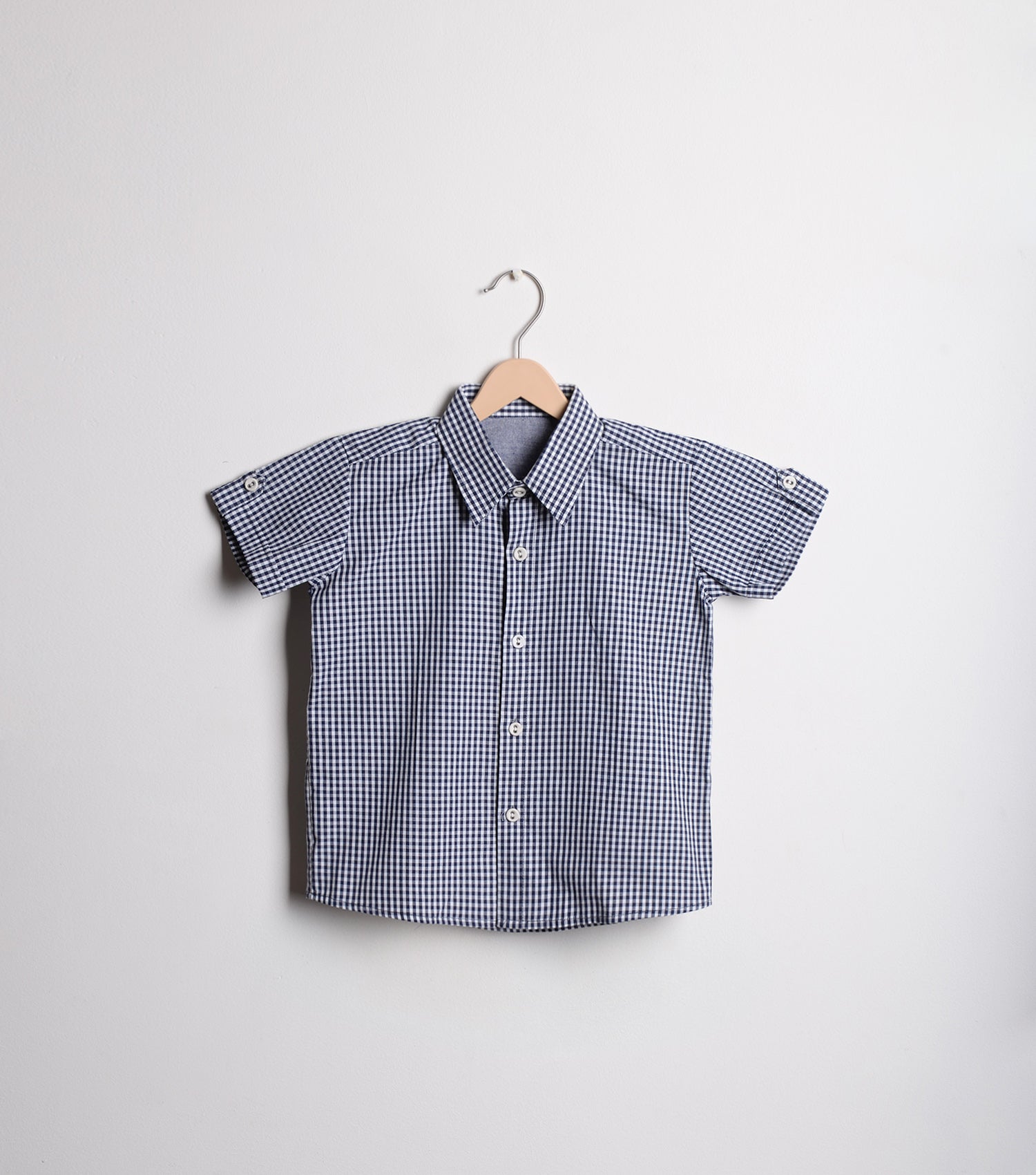 Navy Blue checked Cotton Shirt