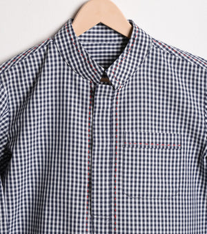 Navy Blue Chequered Cotton Kurta