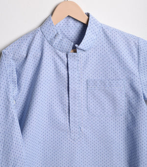 Sky Blue Polka dot Printed Cotton Kurta