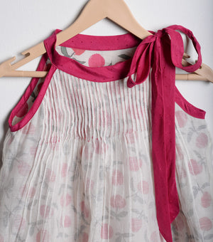 Off white Chanderi flared dress