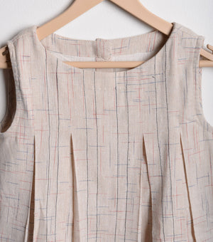 Beige Cotton A-line dress