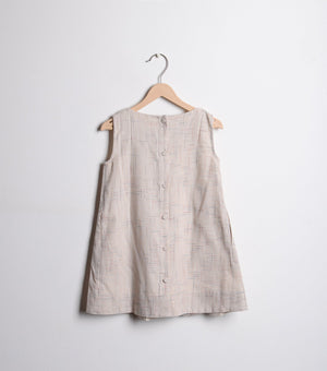 Beige Cotton A-line dress