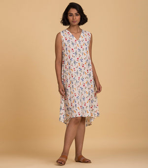 Natural floral printed dress