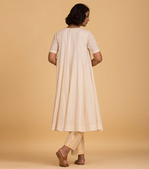 Ivory cotton flared kurta