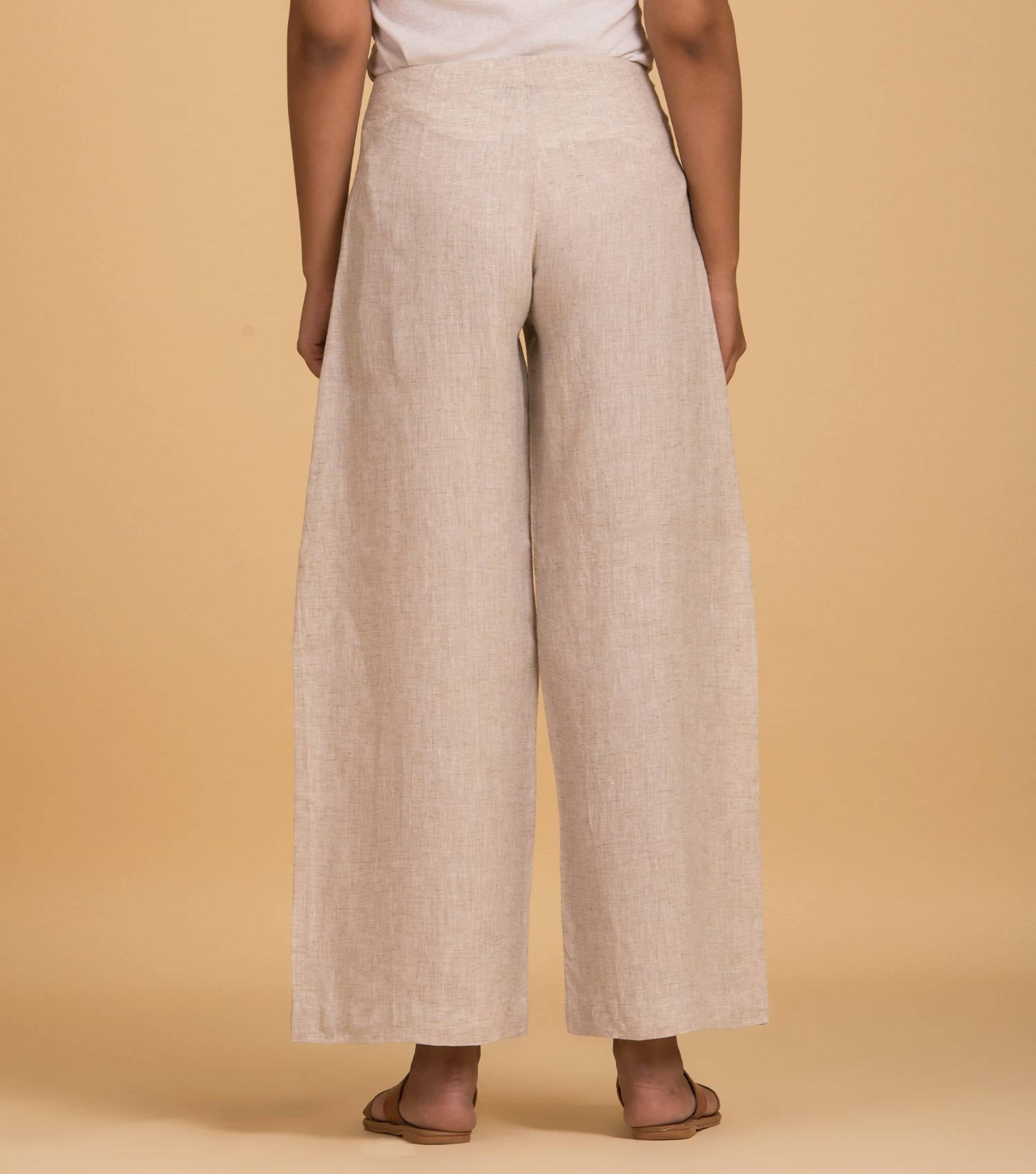 Beige linen cuban pants