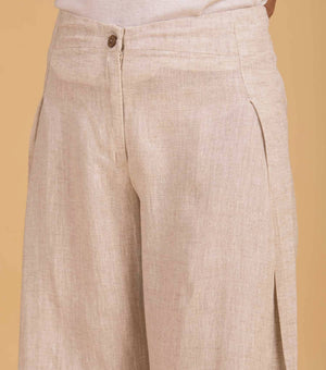 Beige linen cuban pants