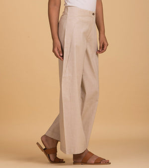Beige chambray cuban pants
