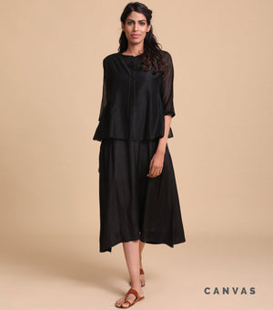 Black Chanderi Kediyo Set