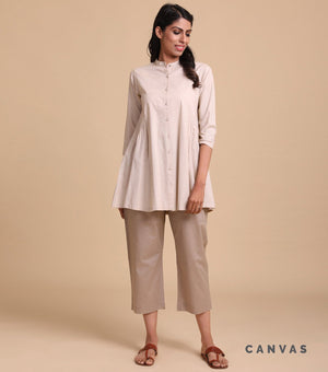 Beige flared cotton Shirt