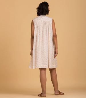 Cream printed cotton Dress