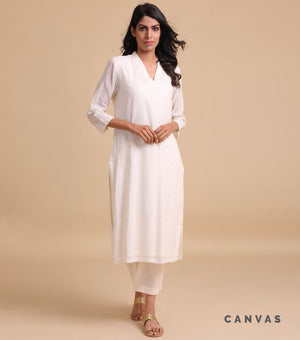 Off White Fine Cotton Kurta