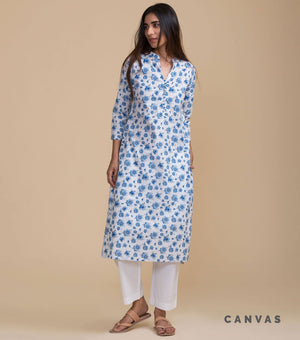 Floral print cotton kurta