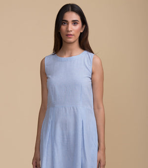 Blue cotton striped dress