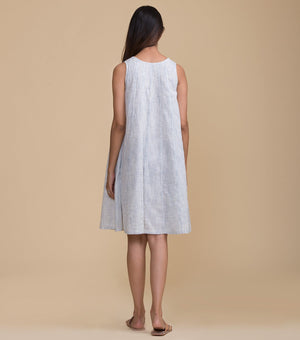 Blue sleeveless cotton tunic