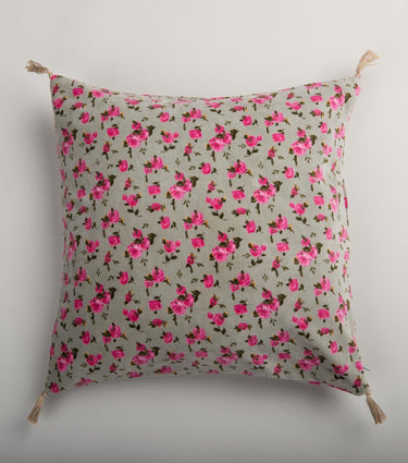 Floral velvet cushion cover