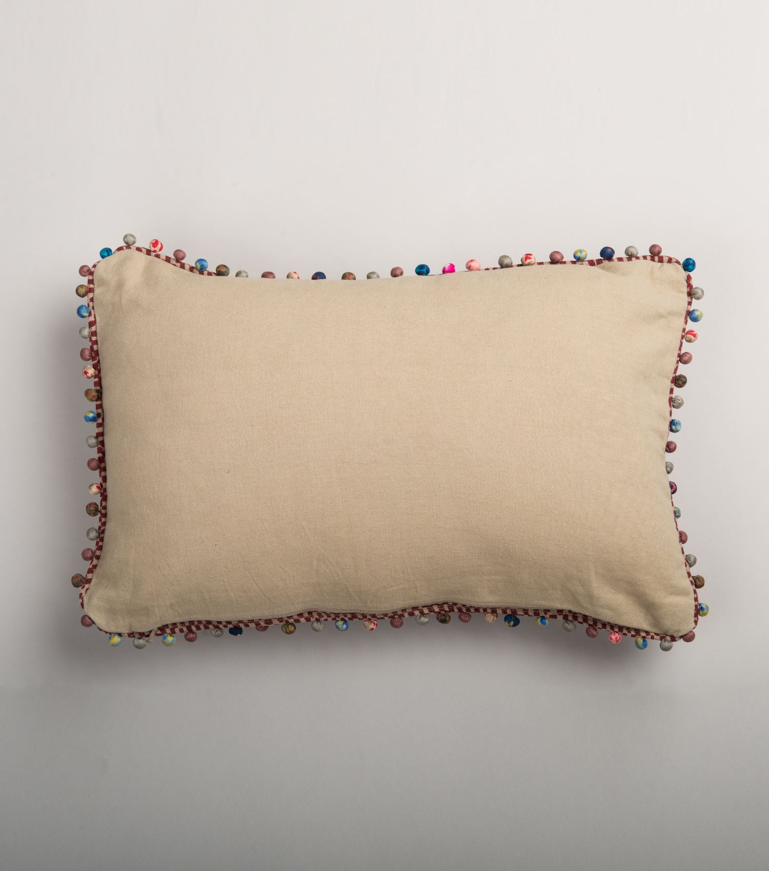 Beige linen printed cushion cover