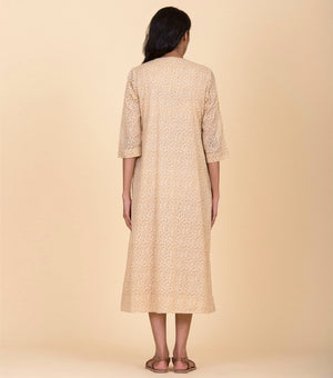 Beige floral cotton Dress