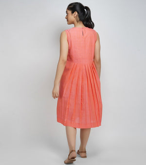 Orange Mangalgiri Cotton Dress