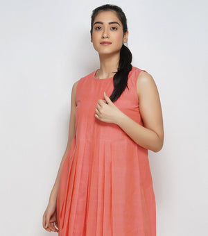 Orange Mangalgiri Cotton Dress