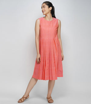 Orange Mangalgiri Cotton Dress