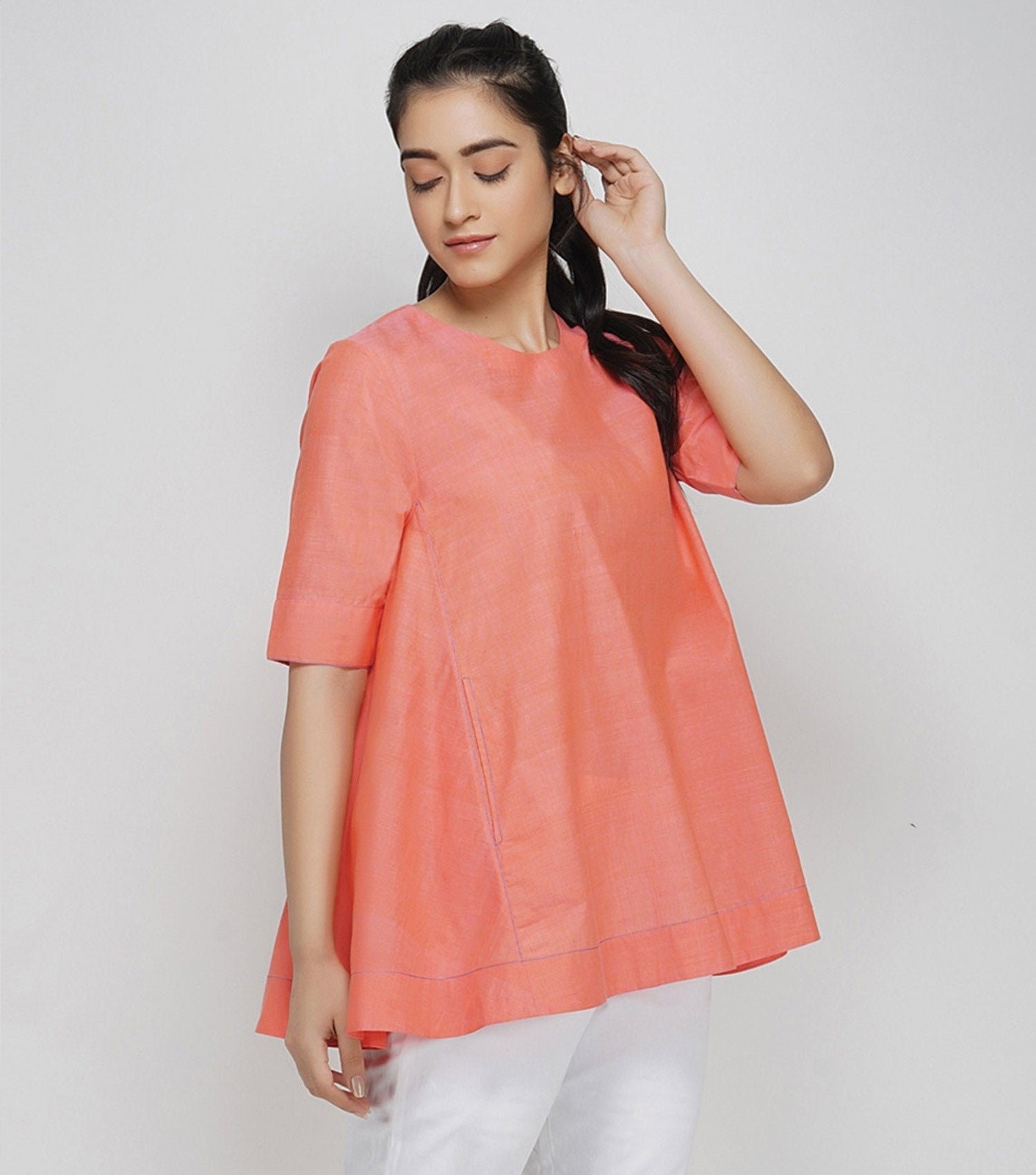 Coral Mangalgiri Cotton Top